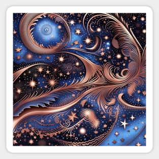 Other Worldly Designs- nebulas, stars, galaxies, planets with feathers Sticker